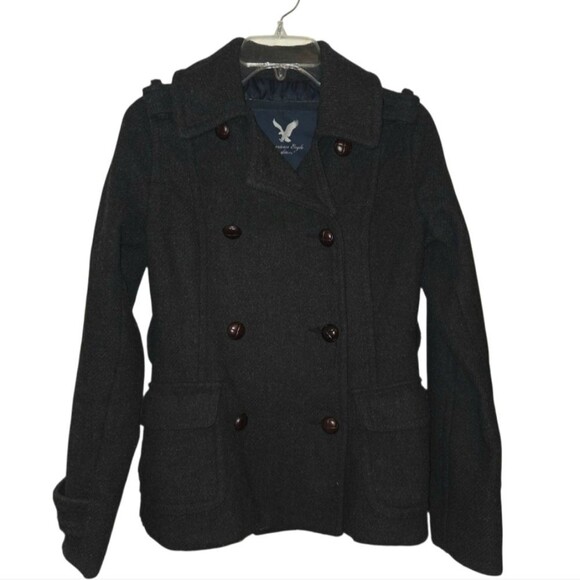 American Eagle Outfitters Jackets & Blazers - American Eagle Wool Blend Insulated Charcoal Gray Winter Jacket Coat